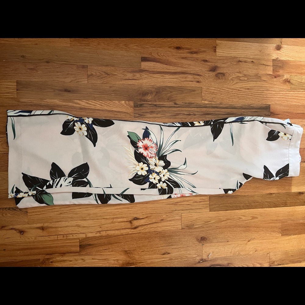 Zara floral wide leg pant